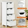 thumbnail image 4 of Favory Bathroom Floor Cabinet, Wooden Side Storage Organizer, 4 Drawers Free-Standing Cabinet for Bathroom/Hallway/Living Room-White, 4 of 18