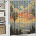 thumbnail image 6 of Orinice Palm Trees Clouds Mountain Range Bathroom Decor Set with Hooks Multi-Size Colorful Luxurious Graphic Print Polyester Fabric Fashion Shower Curtain 60x72, 6 of 7