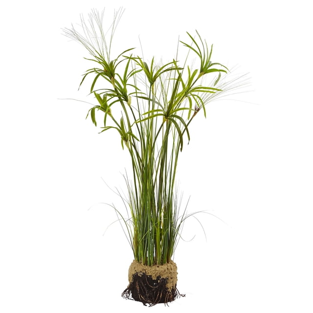 Nearly Natural 4566 Papyrus Plant with Faux Soil Arrangement