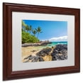 thumbnail image 3 of Trademark Fine Art 'Tropical Beach' Canvas Art by Pierre Leclerc, White Matte, Wood Frame, 3 of 4