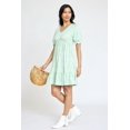 thumbnail image 6 of Spring Daisy Ruffle Trim Puff Sleeve V-Neck Mini Dress | S-3X, 6 of 16