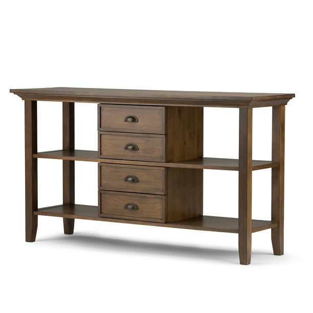 Max Stanwick Rustic Pine Wood Console, 42 High Console Table