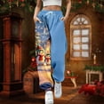 thumbnail image 2 of Womens Trousers with Pockets Christmas Santa Stretchy Relaxed Fit Lightweight Soft Comfy Elastic Womens Pants, 2 of 4