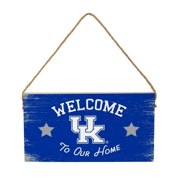 Kentucky Wildcats 6" x 11" Welcome Home Wood Wall Sign with Rope Hanger