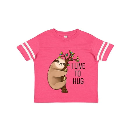 

Inktastic I Live to Hug- Cute Sloth on a Branch Gift Toddler Boy or Toddler Girl T-Shirt