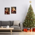 thumbnail image 2 of ZHONGYUTONG 2 Piece Christmas Canvas Wall Art Santa and Mrs Claus Pictures Santa Claus Couple Painting for Bathroom Decor Framed (11.00" x 14.00" x 2PCS), 2 of 5