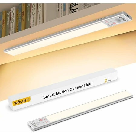 

3 Color Dimmable Under Cabinet Lights Wireless With Indicator 3800Mah Rechargeable Led Motion Sensor Lighting Indoor Magnetic Closet Lights (Silver-1Pack-11.8In)