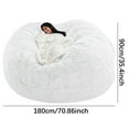 thumbnail image 2 of Taicans Bean Bag Cover (No Filler) Soft Faux Fur Stuffed Animal Bean Bag Storage,Velvet Bean Bag Chair Cover,Fluffy Plush Bean Bag Chair Cover Washable,Comfy Bean Bag Covers for Adults Kids Teen,71in, 2 of 6