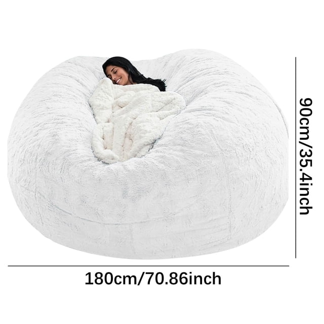 Housse de Fauteuil Poire, Grande Housse de Sofa Circulaire en Velours pour Adultes et Enfants, Housse de Meuble Lounge Ronde Douce et Duveteuse, Fermeture Éclair Lavable, Sans Remplissage, pour Salon, Chambre, Bureau à Domicile