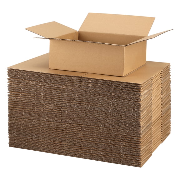 8x6x3 Heavy-Duty Brown Corrugated Boxes Set of 40 for Bulk Shipping