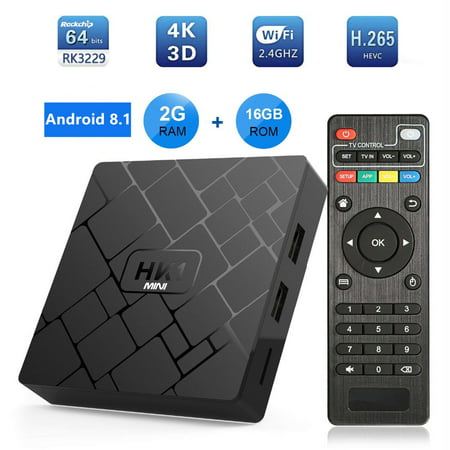 HK1 MINI 2+16GB Android 8.1 Smart TV BOX RK3229 4K 3D H.265 Wifi Media Player 2G+16G US (Best Launcher For Android Tv Box)