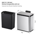 thumbnail image 2 of EKO Contenedor de compost de cocina, 7 L / 1,85 gal de acero inoxidable con cubo interior extraíble y compartimento desodorante, contenedor de compost de encimera 2 en 1 con tapa, carrito para residuo, 2 of 5