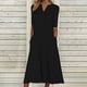 thumbnail image 2 of Moda mujer verano estampado casual cuello pico botón manga corta vacaciones bolsillos vestido Fridja  bnh5028, 2 of 5