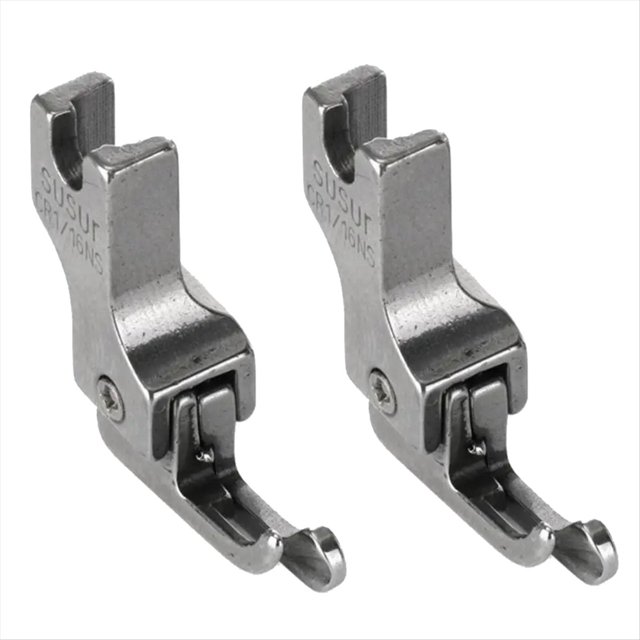 2 Piezas Prensatelas de GuíA Estrecha Pies de MáQuina de Coser de Punto de Cadeneta Industrial Pies Prensatelas Universales con Cremallera,CR1/16NS(0.2)