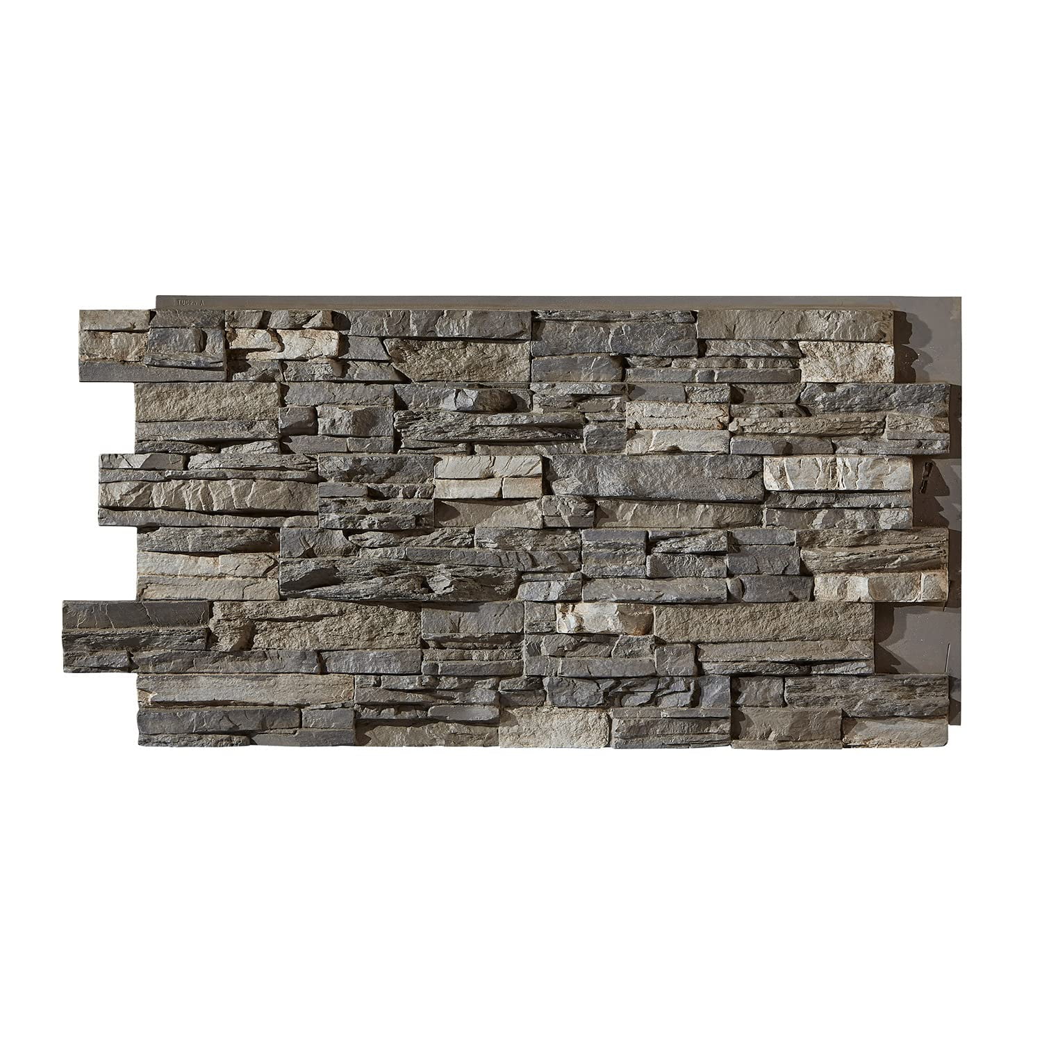 Faux Stone Wall Panel - Deep Stacked Stone Siding In Alpine Mojave Color (48" W X 24" H X 1.5" D), For Interior & Exterior Use