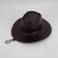 thumbnail image 4 of MEICHEN Men's Classic Western Hat With Leather Solid Color Stylish Cowboy Hat Retro Sun Hat, 4 of 7