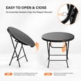 thumbnail image 3 of Ktaxon 32" Round Folding Table, Portable Plastic Table for Indoor Outdoor Patio Porch Garden, Black, 3 of 7