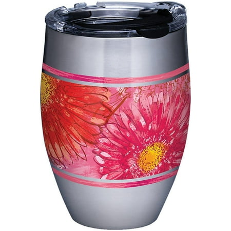 Tervis 12 oz. Stainless Steel Colossal Daisy Wine Tumbler One Size Pink/yellow