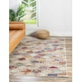 thumbnail image 3 of Unique Loom Deepa Collection Area Rug - Static Trellis (10' x 13' 8" Rectangle Multi/Beige), 3 of 12