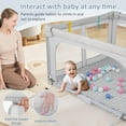 thumbnail image 4 of OLAKIDS Foldable Baby Playpen with Mat, 50” x 50” Large Baby Play Yard for Infant with 50 Ocean Balls, 4 Handlers, Carry Bag, Indoor Outdoor Fence Toddler Activity Center, 4 of 9