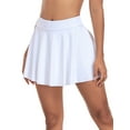 thumbnail image 5 of RELLECIGA Women's High Waisted Skirts Inner Shorts with Pockets Workout Stretch Tennis Sexy Pleated Mini Skirts Workout White Yoga Sport Skorts, 5 of 6