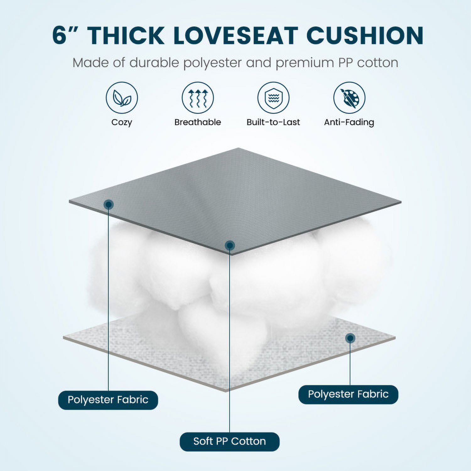 Aimee Lii Indoor Outdoor Tufted Bench Cushion with Soft PP Cotton, Gray Aimee Lii Indoor Outdoor Tufted Bench Cushion with Soft PP Cotton, Gray