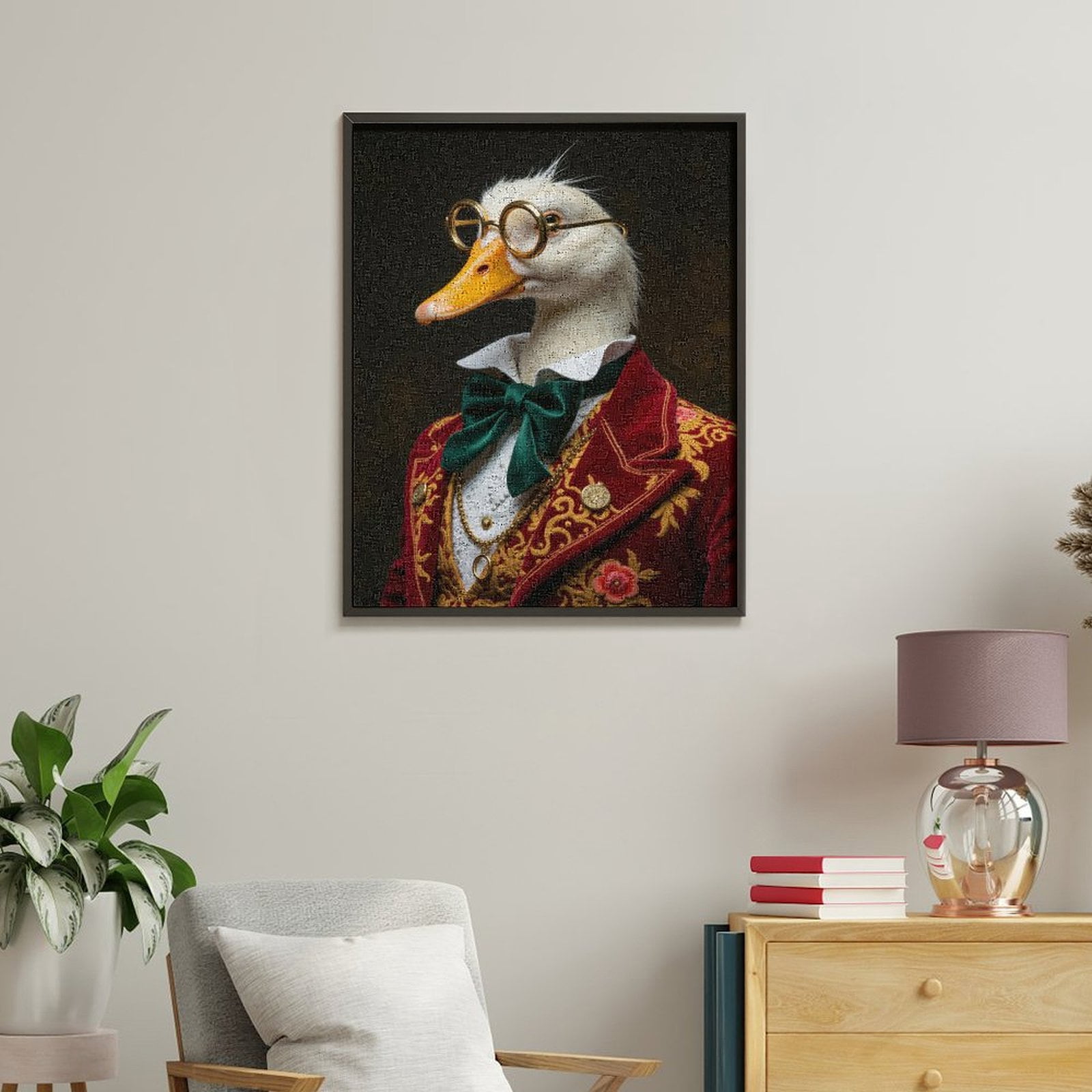 Paint by Numbers Kit for Adults, Elegant Duck In Vintage Attire Paint by Numbers, Easy Paint by Numbers Kit for Adults Beginner, DIY Adult Paint by Number Kits on Canvas, Home Decor