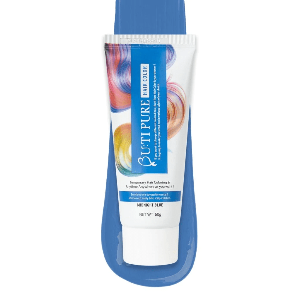 Butipure Hair Color Temporary 1-Day Hair Color Midnight Blue Semi Permanent No Ammonia 60g