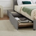 thumbnail image 3 of VECELO Full Bed Frame with 4 Storage Drawers and Charging Station, Upholstered Platform Bed with Headboard, Wooden Slats Support, No Box Spring Needed, Easy Assembly, Dark Gray, 3 of 9