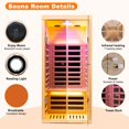 thumbnail image 6 of CTOSPOATO 1 Person Infrared Sauna for Home Deluxe Transparent Large Glass Hemlock Wood Low EMF FAR Infrared Sauna,1420 watts 7 Heating Panels Indoor Personal Saunas with Blue-Tooth,LCD Display, 6 of 8