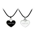 thumbnail image 2 of Yesbay 2Pcs/Set I Love You Forever Letter Heart Pendant Couple Necklace Valentines Gift-Black + White, 2 of 7