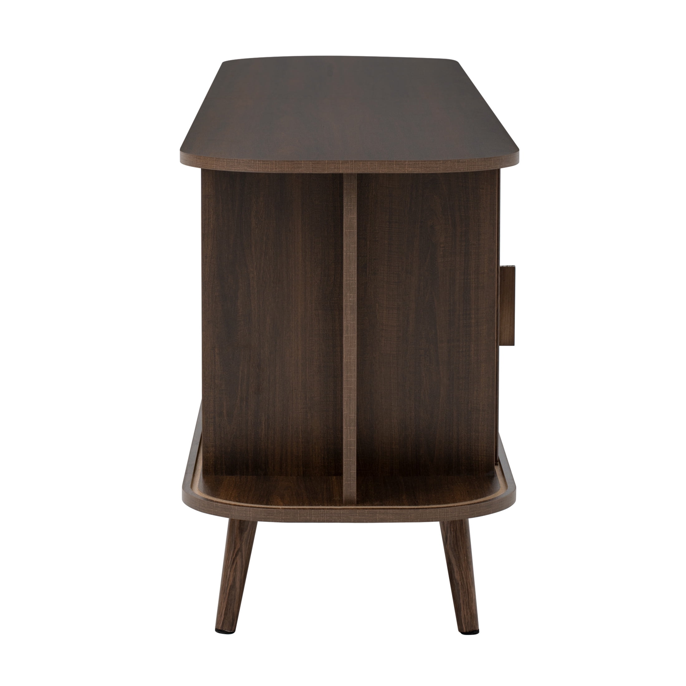 Noble House Modern TV Stand for TVs up to 80" with Ample Storage, Sliding Doors, Dark Brown