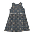 thumbnail image 3 of Girls Dress Sky Dome Retro Pattern Sleeveless Dress for Girls Hem A-Line Casual Sundress, 3 of 7