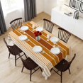 thumbnail image 6 of Burnt Orange Ombre Stripe Table Cloth Waterproof Tablecloths, Farmhouse Striped Gradient Tablecloth Dining Table Cover for Kitchen Party Tabletop Outdoor, Rectangle Tablecloth 54x108 Inch, 6 of 9