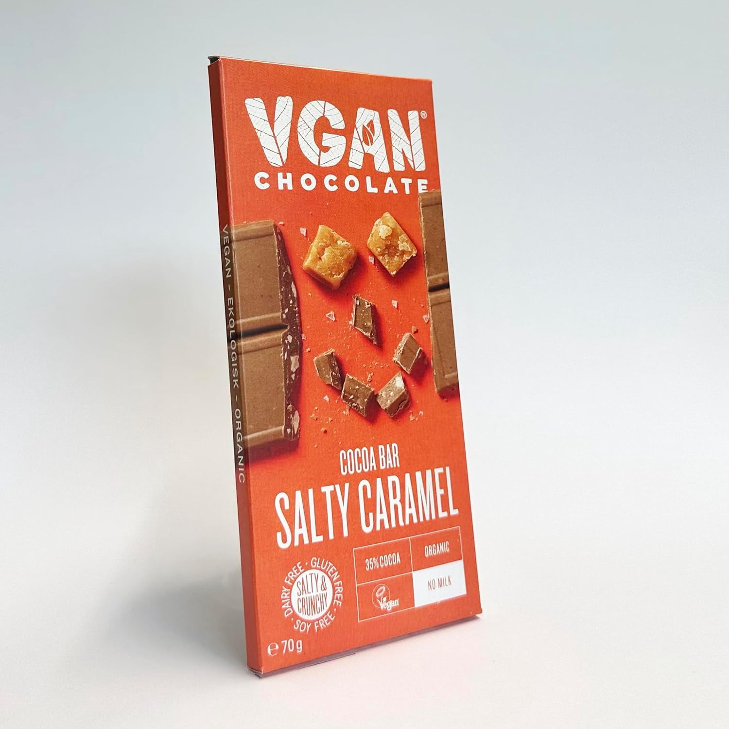 (Pack Of 6) VGAN Chocolate Bar White Almond Salted Caramel 2.46 Oz