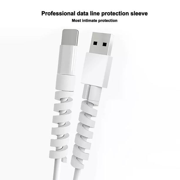 Cable de carga de 4 piezas, protector de cable flexible de silicona en espiral para la mayoría de cables, adaptador para teclado y mouse (negro, tamaño único Cable de carga de 4 piezas, protector de cable flexible de silicona en espiral para la mayoría de cables, adaptador para teclado y mouse (negro, tamaño único