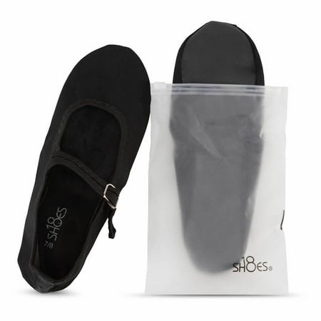 

Shoes 18 Women s Foldable Portable Travel China Doll Mary Jane Shoes Ballerina Ballet Flats SH1826 Black Canvas 5/6