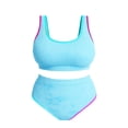 thumbnail image 2 of Ticikt Womens Plus Size Bikini Swimsuit High Waisted Swimsuits Bathing Suit 2 Piece Tummy Control Sporty Two Piece Bathing Suit Ribbed Women 2026,Color:Blue,Size:L, 2 of 5