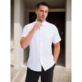 thumbnail image 2 of Unique Bargains Men's Short Sleeve Lightweight Business Formal Button Down Shirt S White, 2 of 6