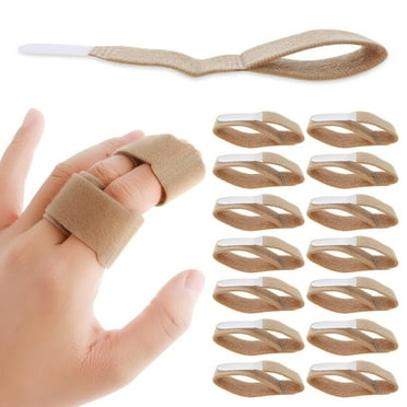 Mcvcoyh 10 Pieces Buddy Finger Wraps Finger Loops Tapes for Broken Adjustable Finger Splint Wrap Fabric Toe Splint Wraps