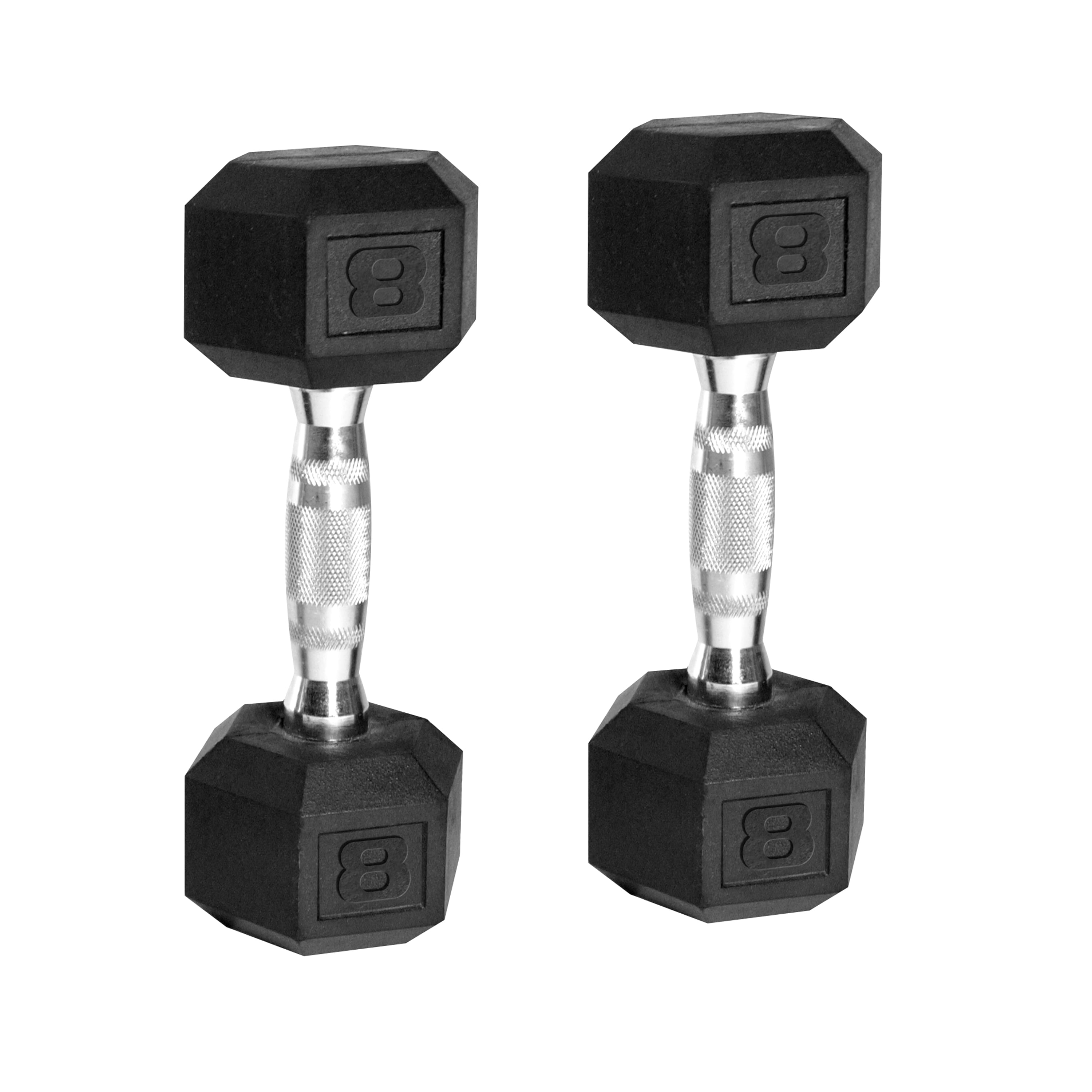 SET OF 2 CAST IRON HEX DUMBBELLS Home Fitness Gym Barbell Workout Weights PAIR