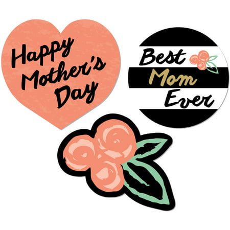 Best Mom Ever - Mother's Day DIY Shaped Party Cut-Outs - 24