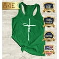 thumbnail image 2 of S4E Women's Jesus Cross Religious Racerback Slim Fit Small Kelly Green, 2 of 4