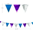 thumbnail image 2 of Frozen Party Decoration Purple Blue Silver Metallic Fabric Triangle Pennant Banner Flag Bunting Garland for Frozen Winter Wonderland Christmas Birthday Wedding Baby Shower Bridal Shower PartySupplies, 2 of 13
