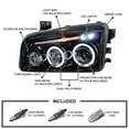 thumbnail image 3 of Spec-D Tuning LED Halo Glossy Black Housing Smoke Lens Projector Headlights Compatible with 2006-2010 Dodge Charger, Left + Right Pair Headlamps Assembly, 3 of 7