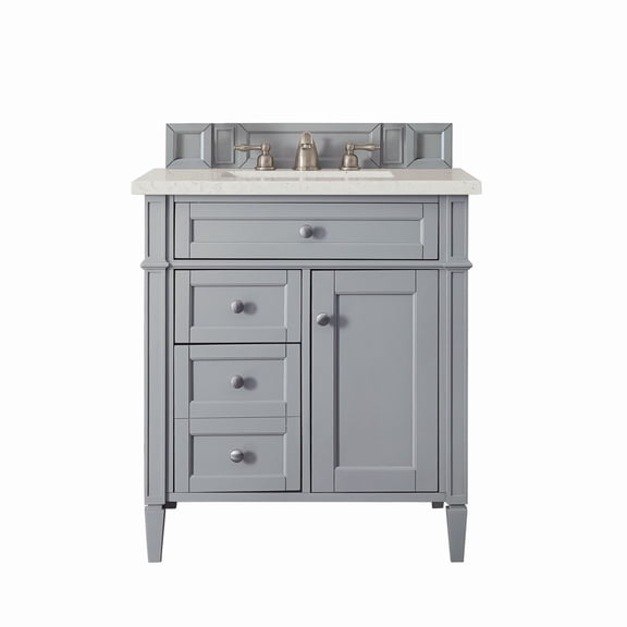 James Martin Vanities 650-V30-3Ldl Brittany 30" Single Basin Poplar Wood Vanity Set - Grey