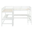 thumbnail image 6 of Euroco Twin Size L-Shaped Wood Loft Bed with Built-in Desk, Kids & Teens, White, 6 of 14