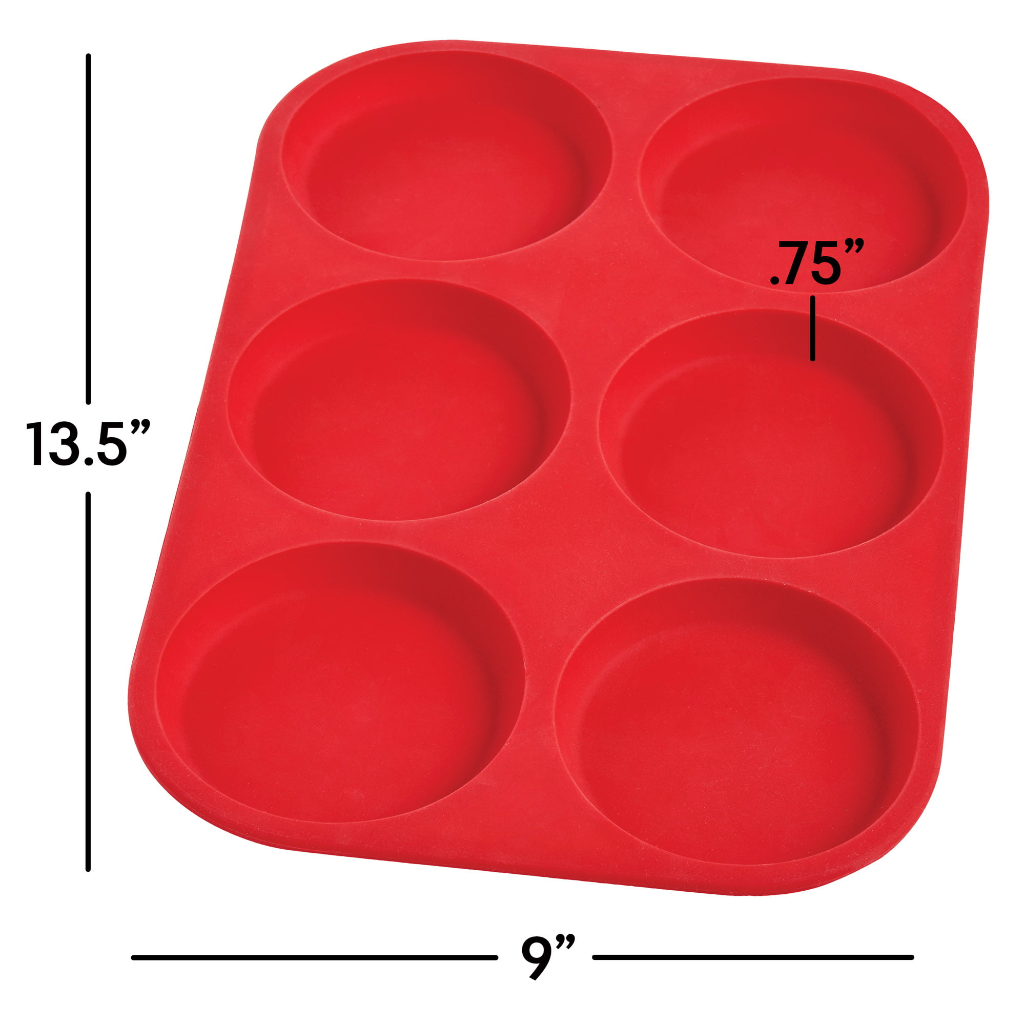 6 cup Red Non stick Silicone Cupcake Pans Muffin Top Pans - Temu