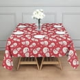 thumbnail image 3 of Red Christmas Snowman Pattern Square Tablecloth,Waterproof Square Table Cover,Wipeable Spillproof Washable Table Cover for Home Kitchen Party Decor 52"x52"(132x132cm), 3 of 6