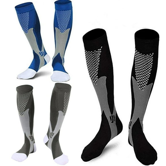 3 Pairs Compression Socks Women & Men - 20-30mmHg Compression, Zero-Toe Compression Sports Socks